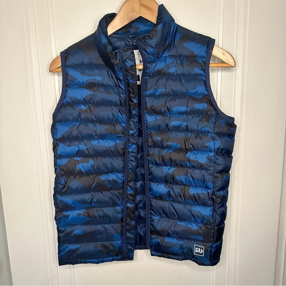 Gap kids navy camo primaloft puffer vest size medium